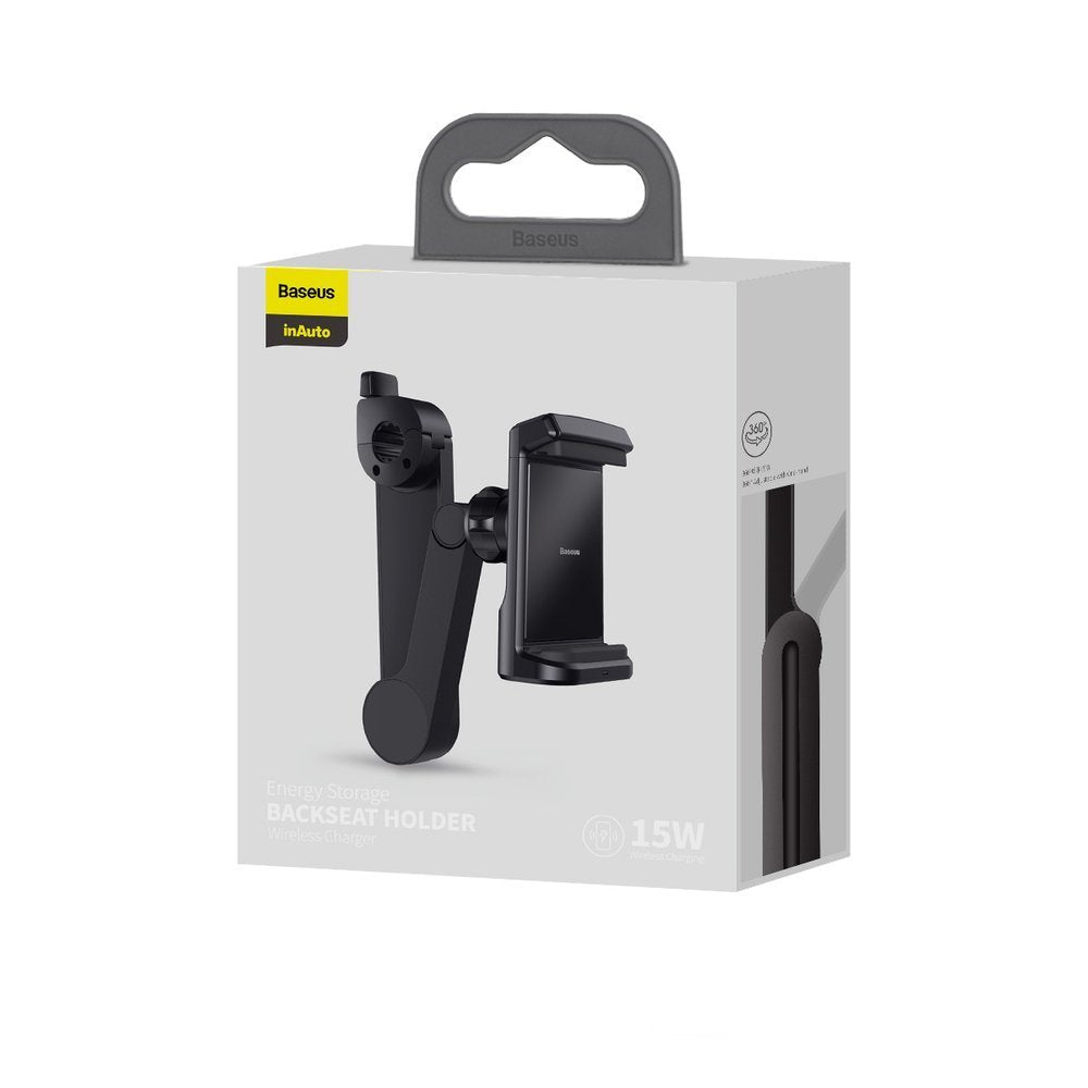 Car handle for phone with headrest with Qi 15 W wireless charger - Carlat