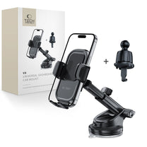 Car holder for a smartphone on the dashboard, window, air vent V8 - black - Carlat