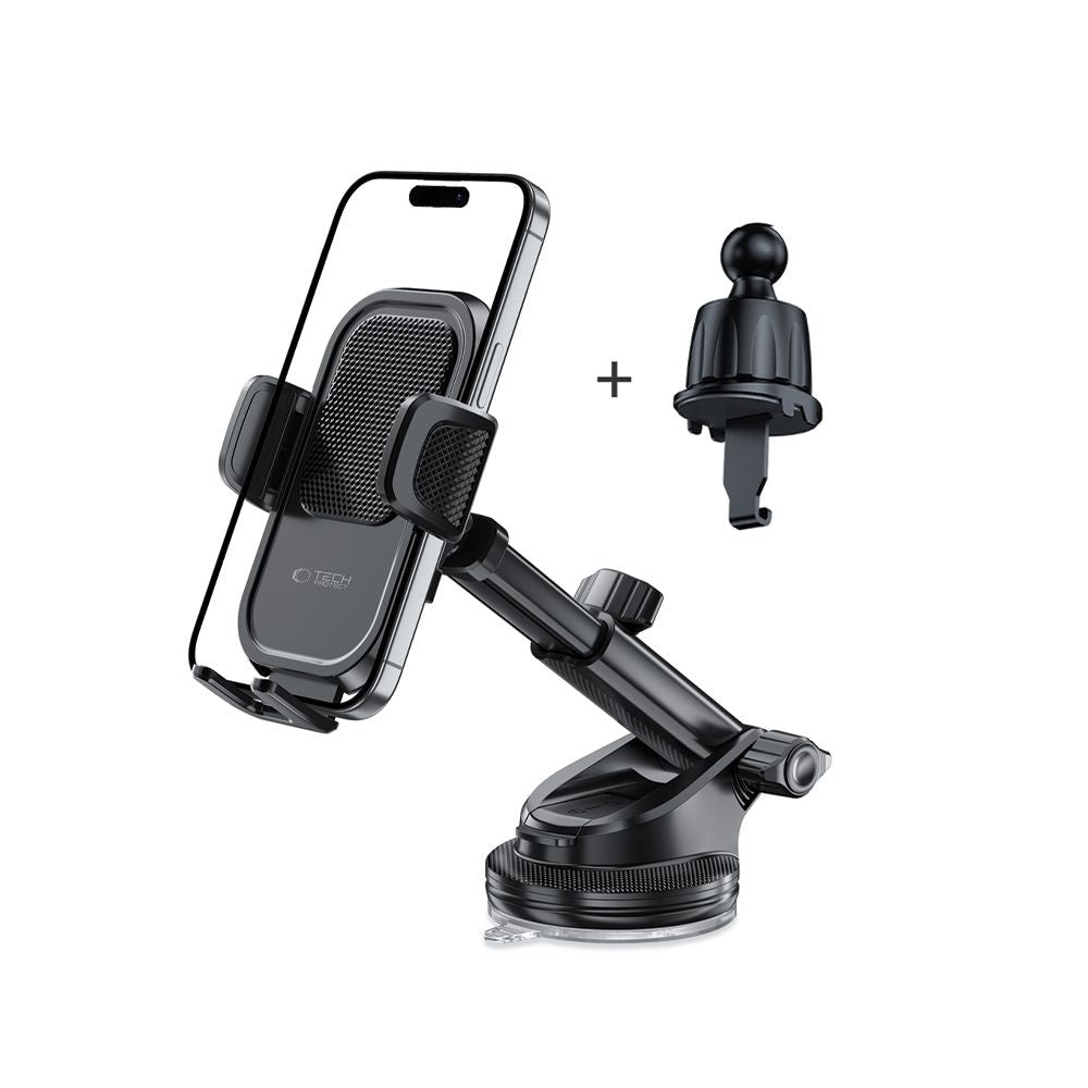 Car holder for a smartphone on the dashboard, window, air vent V8 - black - Carlat