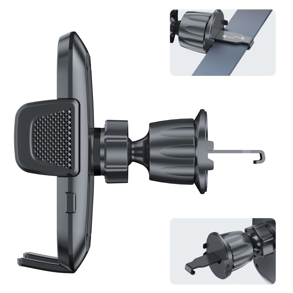 Car holder for a smartphone on the dashboard, window, air vent V8 - black - Carlat