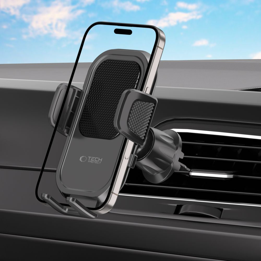 Car holder for a smartphone on the dashboard, window, air vent V8 - black - Carlat