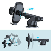 Car phone handle with telescopic arm for dashboard and black window - Carlat