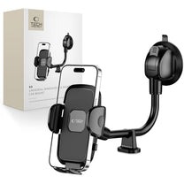 Car windshield holder cockpit for phone with long arm - black - Carlat
