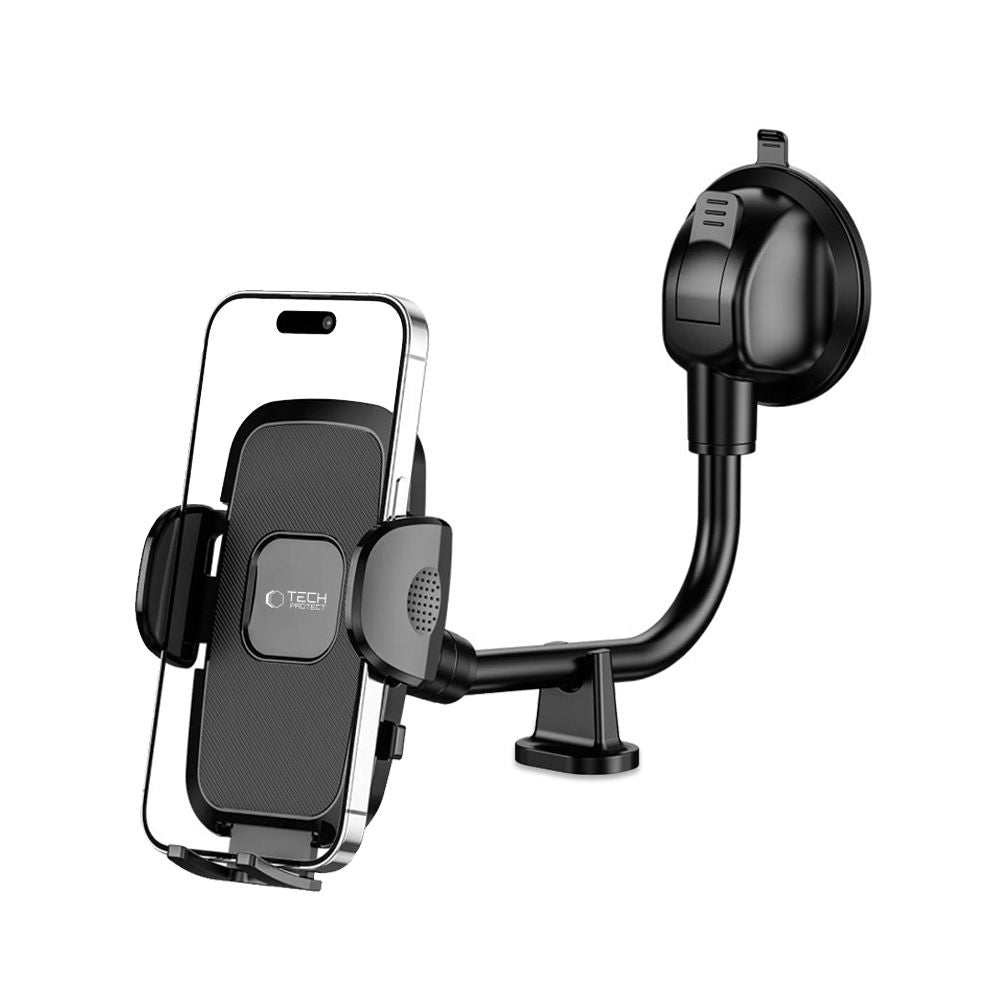 Car windshield holder cockpit for phone with long arm - black - Carlat