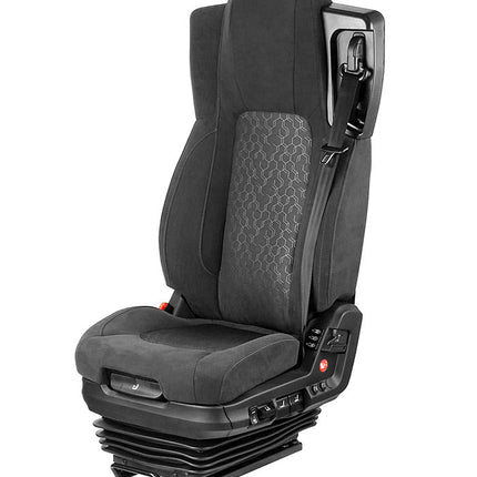 Gray vehicle seat with black backrest on a white background, branded as UnitedSeats.