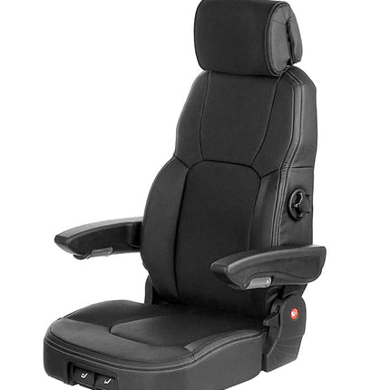 Black vehicle seat with adjustable features on a white background, branded as UnitedSeats.