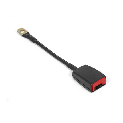 Black and red electrical connector on a white background
