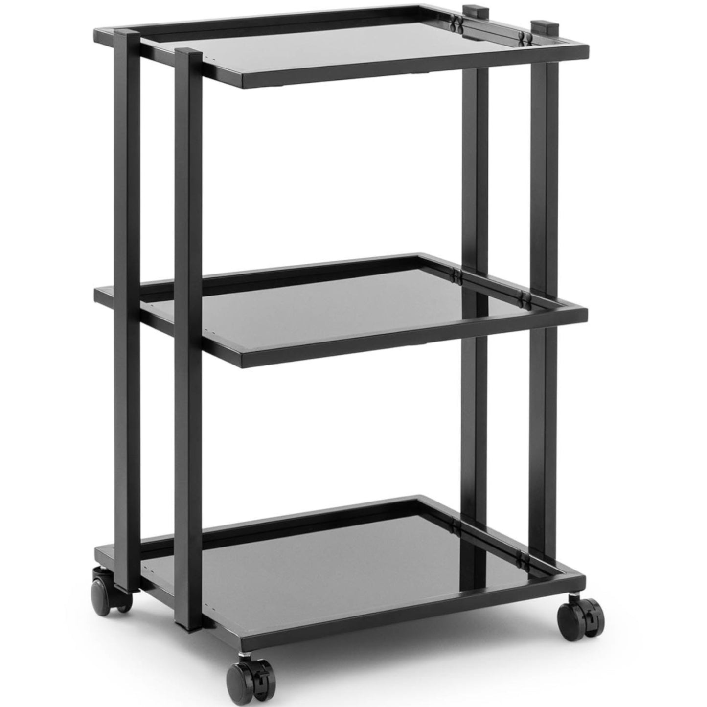 Cart Beauty assistant 3 glass shelves 55 x 41 x 80 cm - black - Carlat