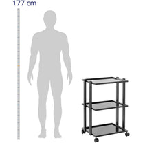 Cart Beauty assistant 3 glass shelves 55 x 41 x 80 cm - black - Carlat