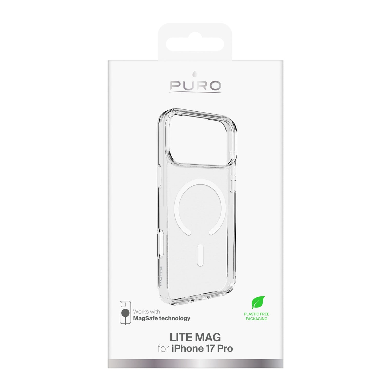 Case Cover for iPhone 17 Pro MagSafe Lite Mag TPU PC - Transparent White Ring - Carlat