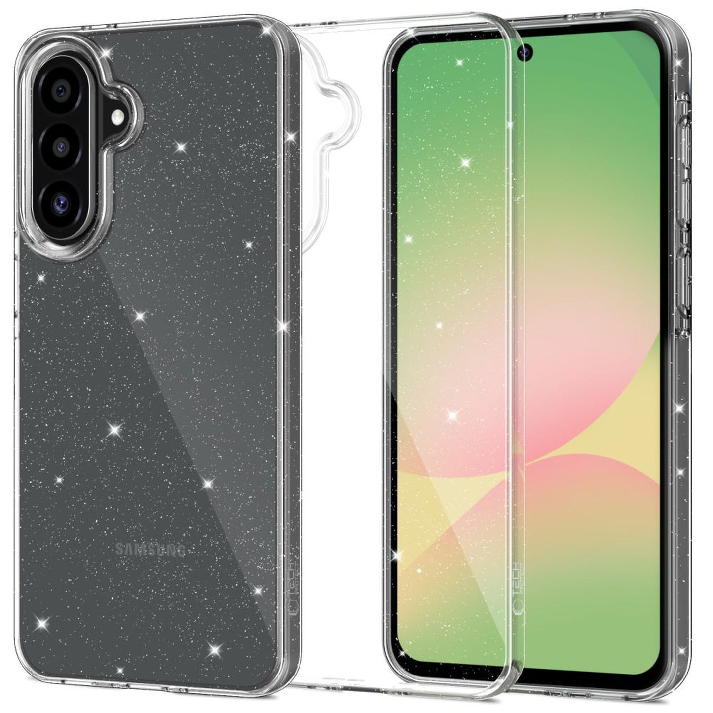 Case cover for Samsung Galaxy A56 5G FlexAir - transparent glitter - Carlat