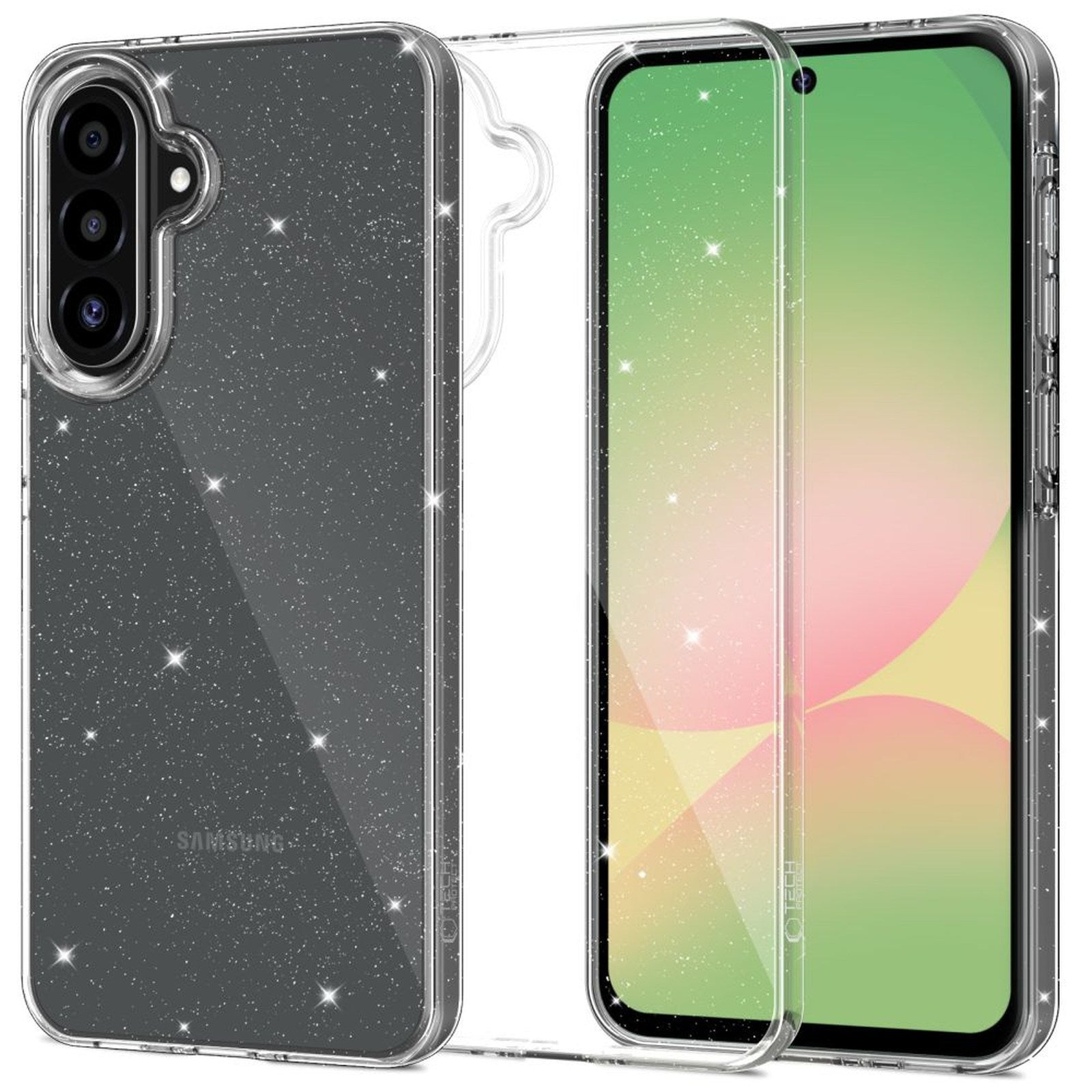 Case cover for Samsung Galaxy A56 5G FlexAir - transparent glitter - Carlat