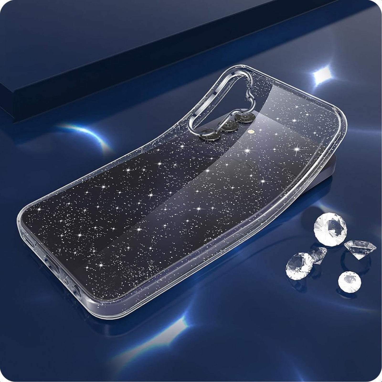 Case cover for Samsung Galaxy A56 5G FlexAir - transparent glitter - Carlat
