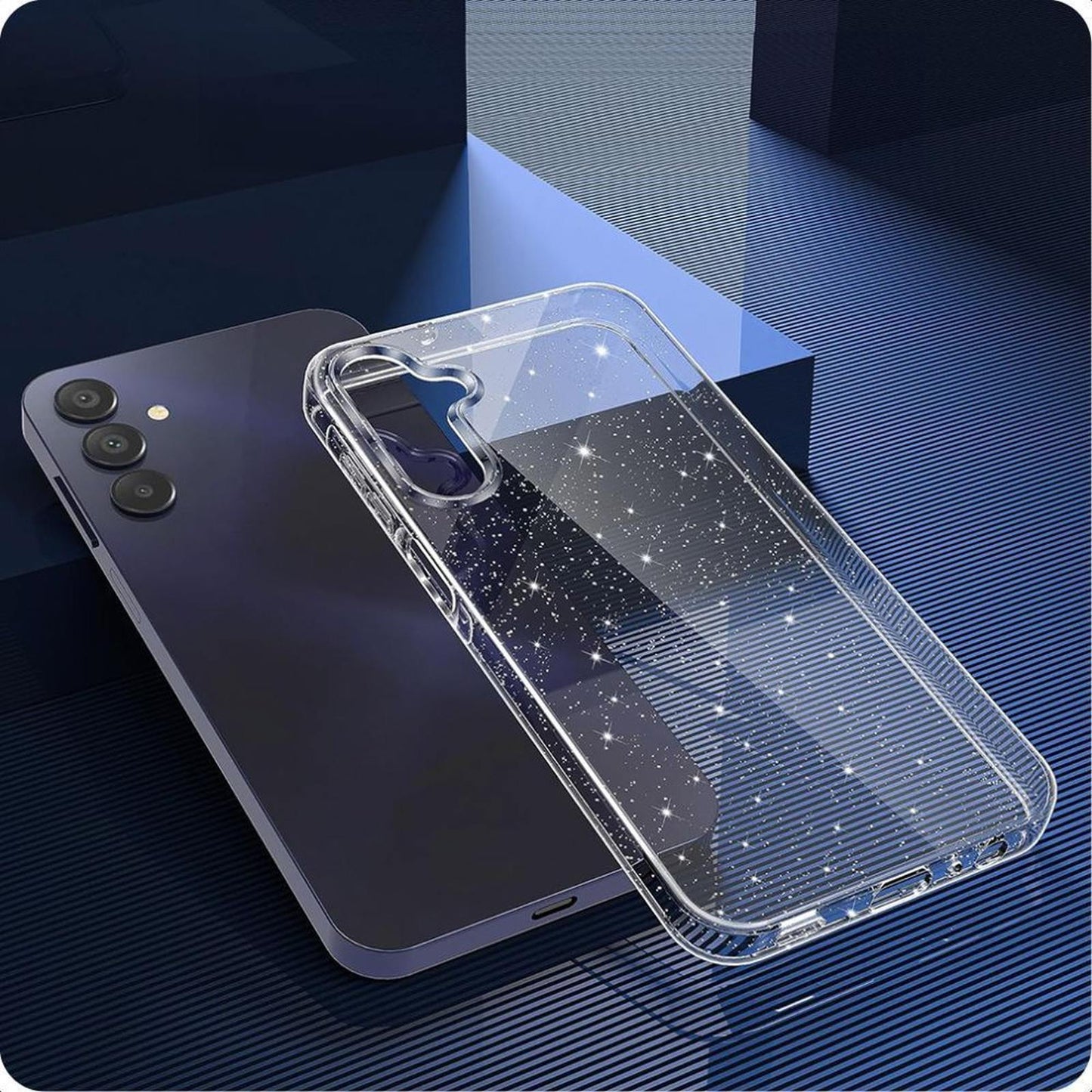 Case cover for Samsung Galaxy A56 5G FlexAir - transparent glitter - Carlat