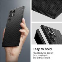 Case cover for Samsung Galaxy S24 Ultra Liquid Air - matte black - Carlat