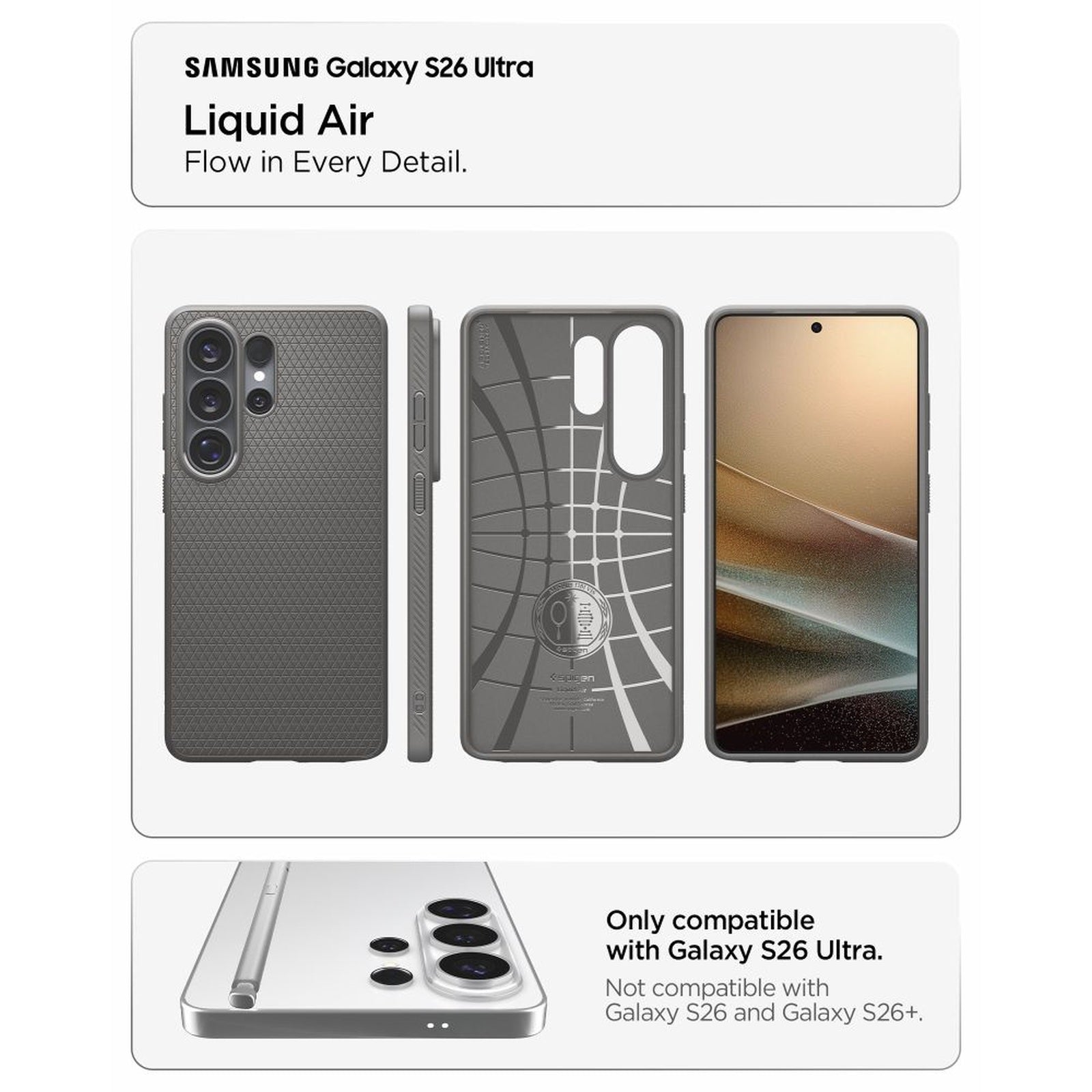 Case cover for Samsung Galaxy S26 Ultra Liquid Air - gray - Carlat