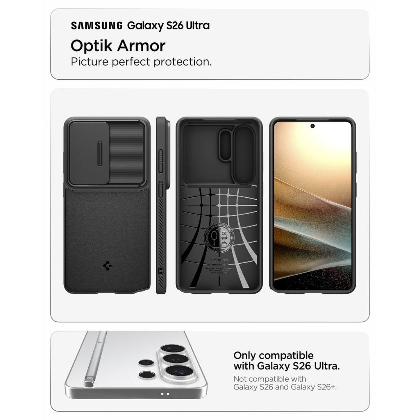 Case cover for Samsung Galaxy S26 Ultra Optik Armor - black - Carlat