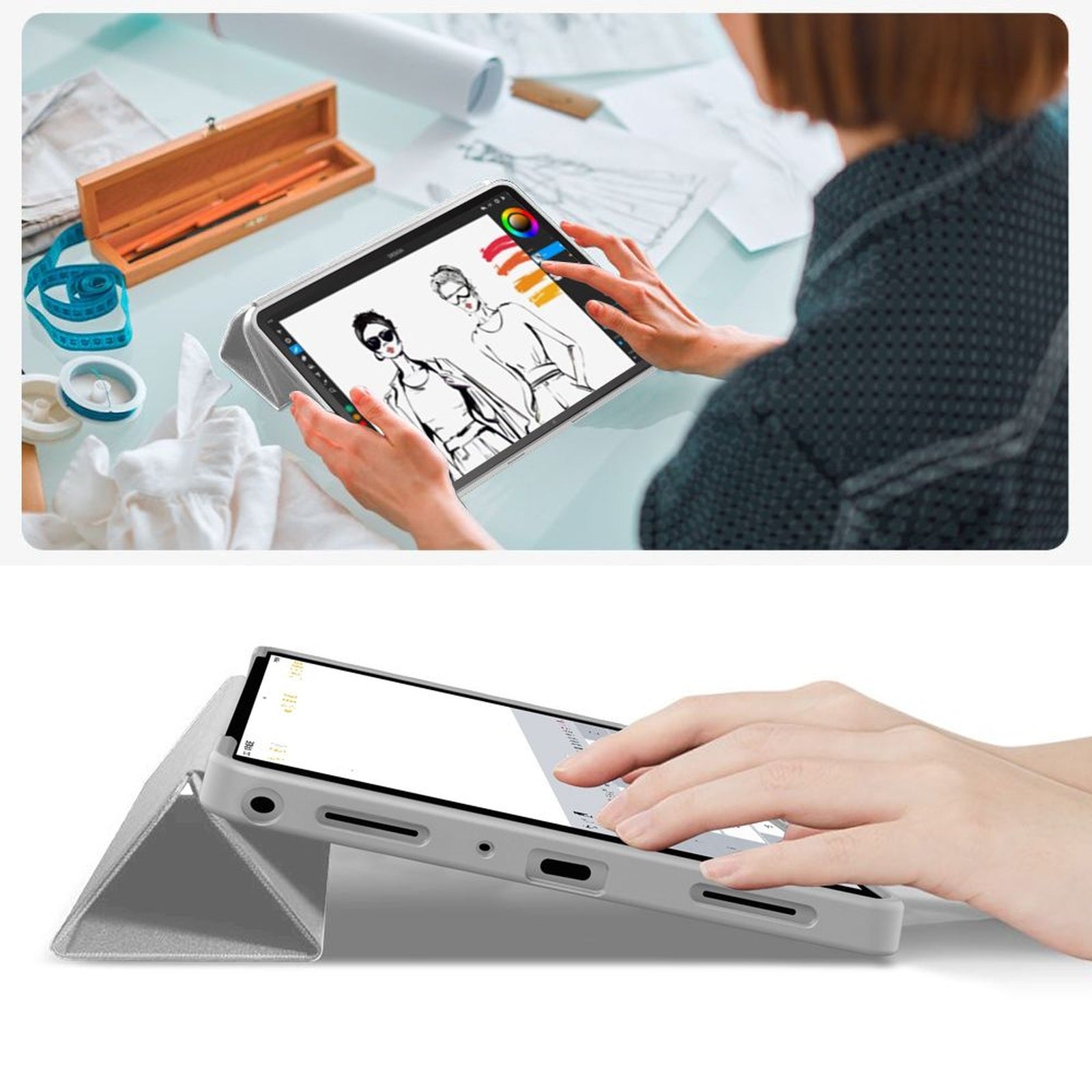 Case cover for Samsung Galaxy Tab A9+ / A11+ Plus 11.0 SmartCase - gray - Carlat