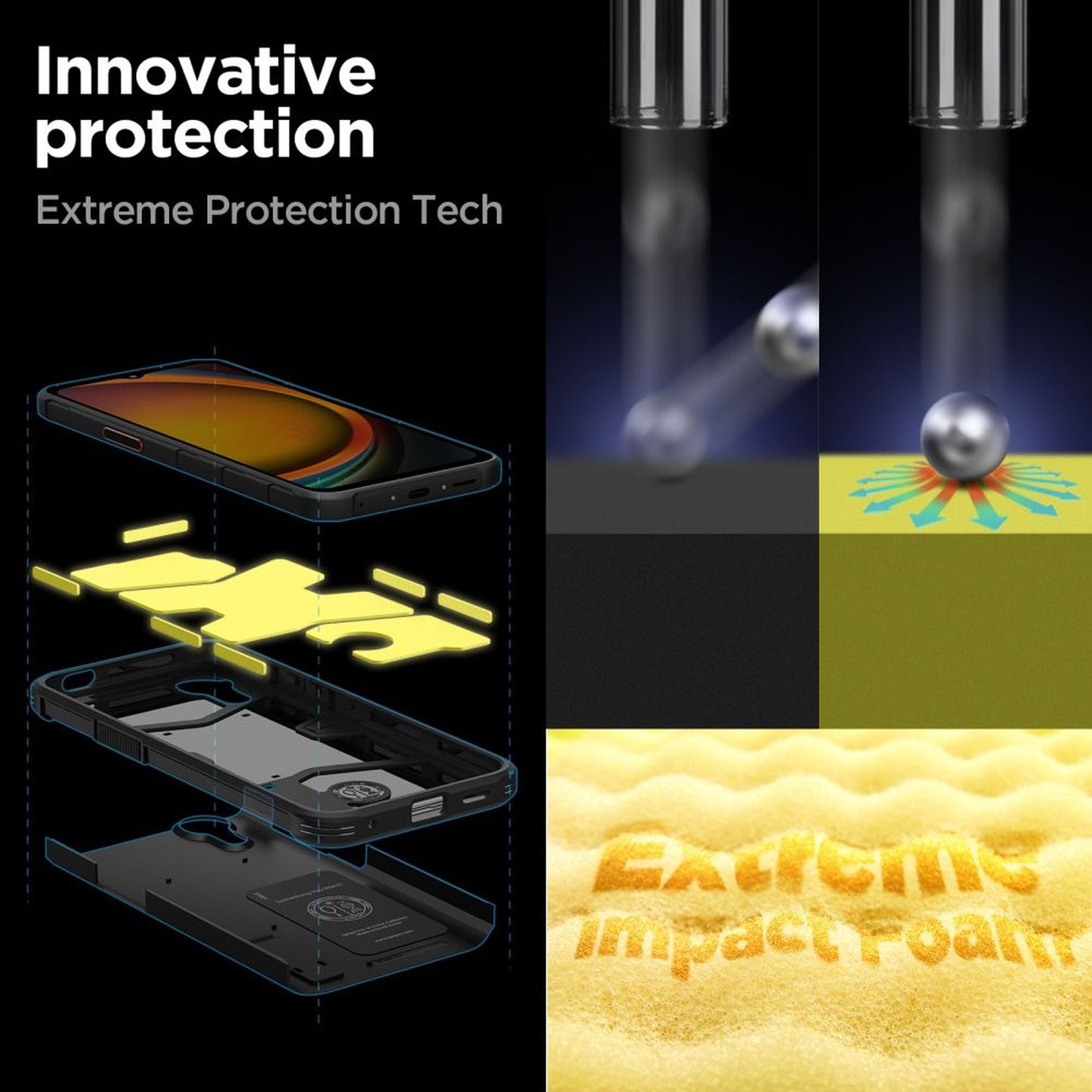 Case cover for Samsung Galaxy XCover 7 Tough Armor - black - Carlat