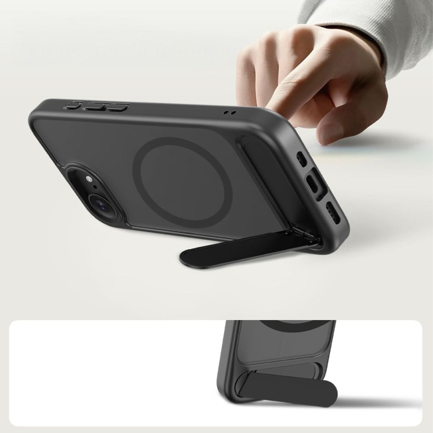 Case cover for iPhone 16e / 17e MagRack MagSafe - black - Carlat