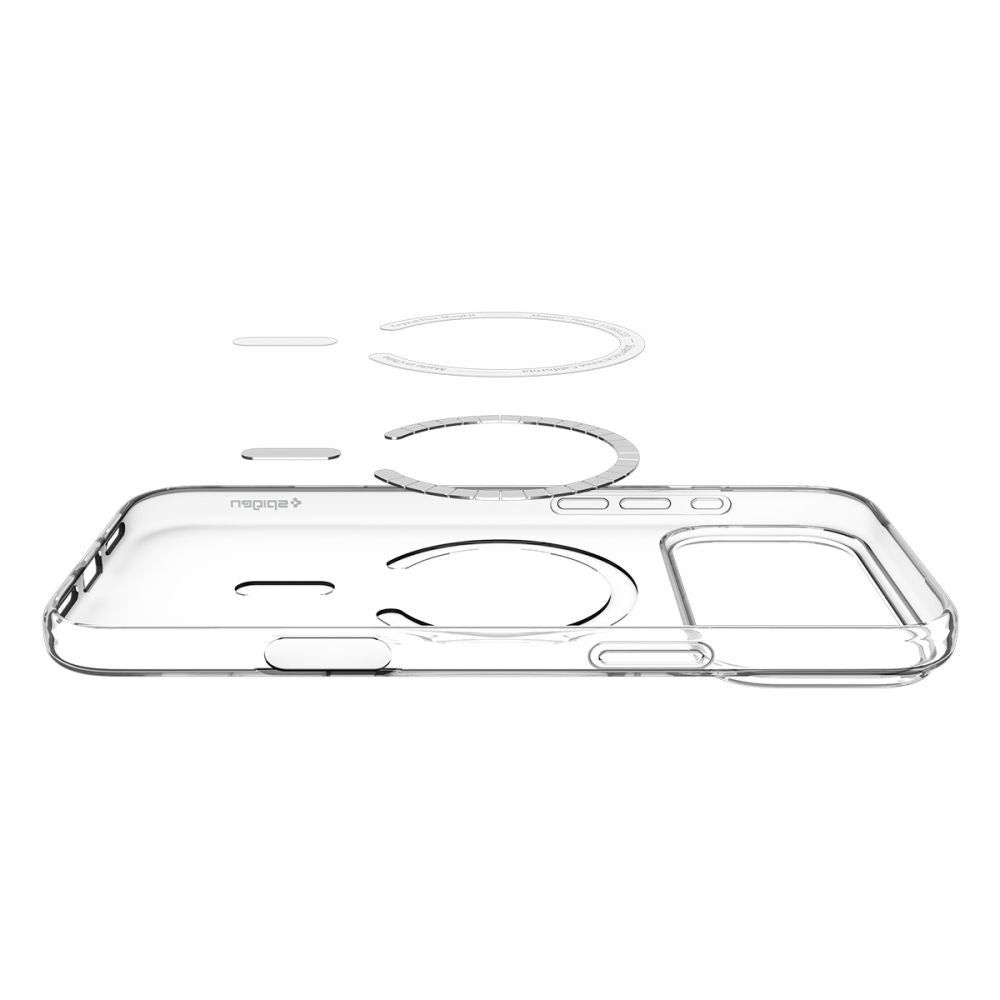 Case cover for iPhone 17 Pro Max MagSafe Liquid Crystal - transparent and white - Carlat