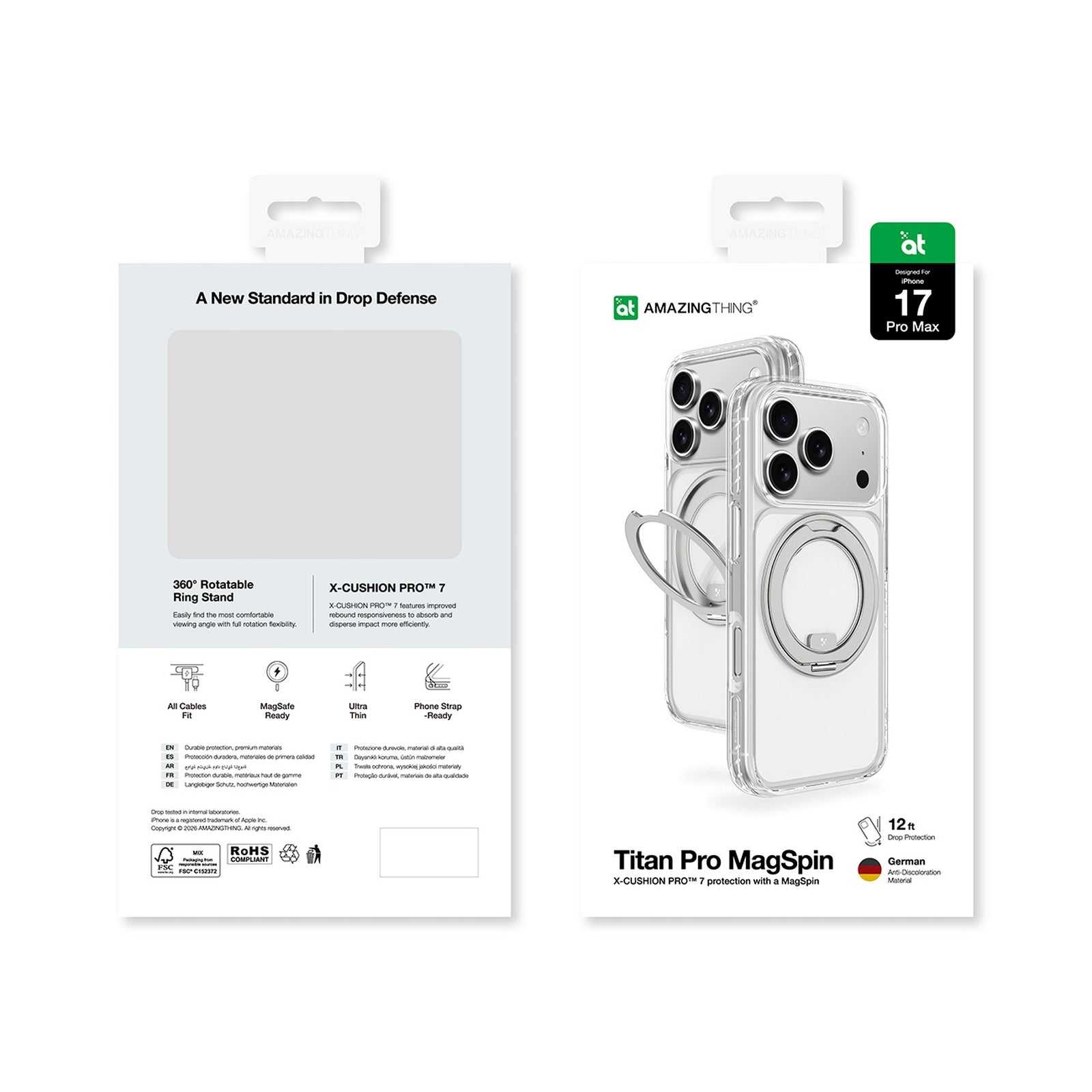 Case cover for iPhone 17 Pro Max Titan Pro MagSpin MagSafe - gray - Carlat