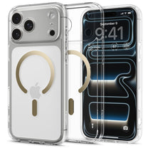 Case cover for iPhone 17 Pro Ultra Hybrid MagSafe - transparent and gold - Carlat