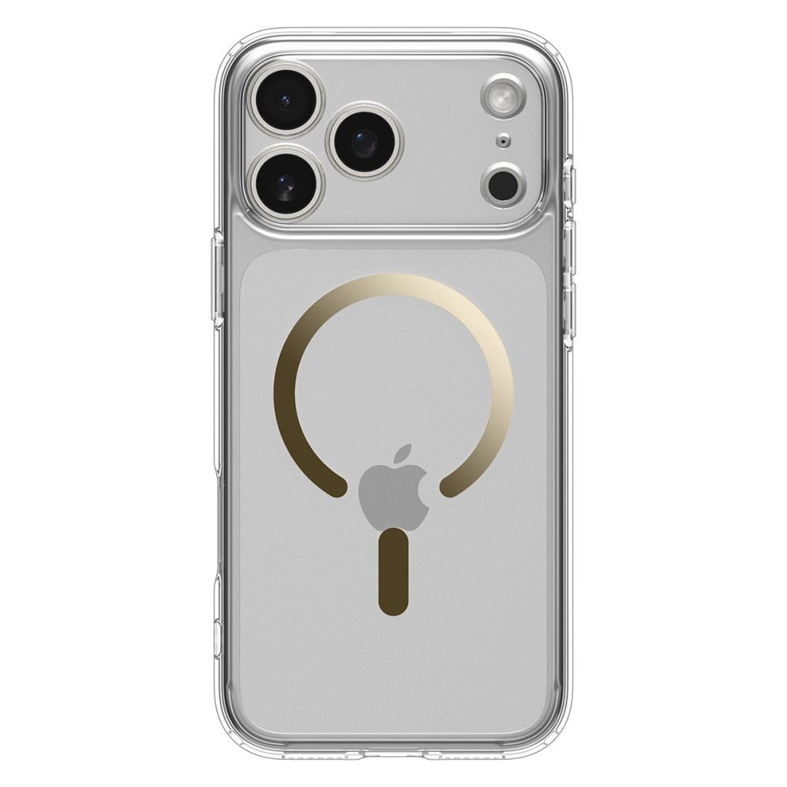 Case cover for iPhone 17 Pro Ultra Hybrid MagSafe - transparent and gold - Carlat