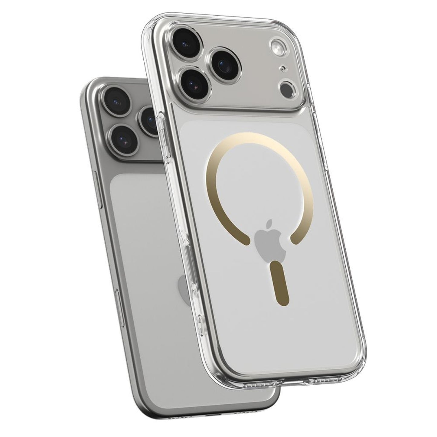 Case cover for iPhone 17 Pro Ultra Hybrid MagSafe - transparent and gold - Carlat