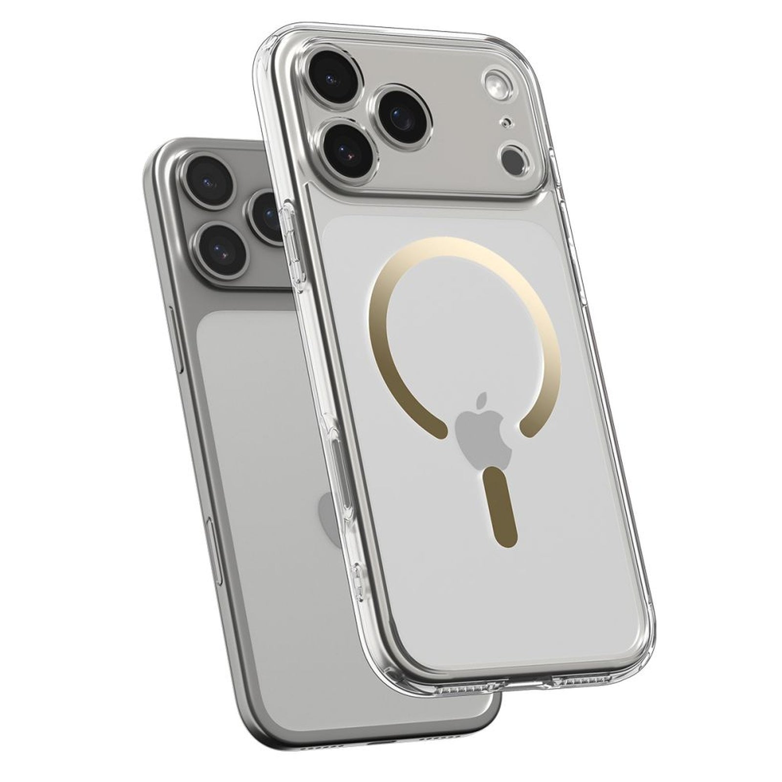Case cover for iPhone 17 Pro Ultra Hybrid MagSafe - transparent and gold - Carlat
