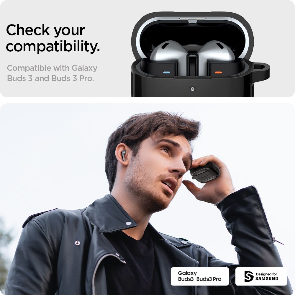 Case for Samsung Galaxy Buds 3 / 3 Pro Rugged Armor headphones - black - Carlat