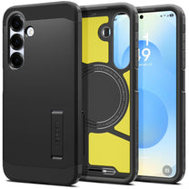 Case for Samsung Galaxy S25 with Tough Armor MagSafe stand - black - Carlat