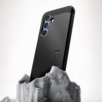 Case for Samsung Galaxy S25 with Tough Armor MagSafe stand - black - Carlat