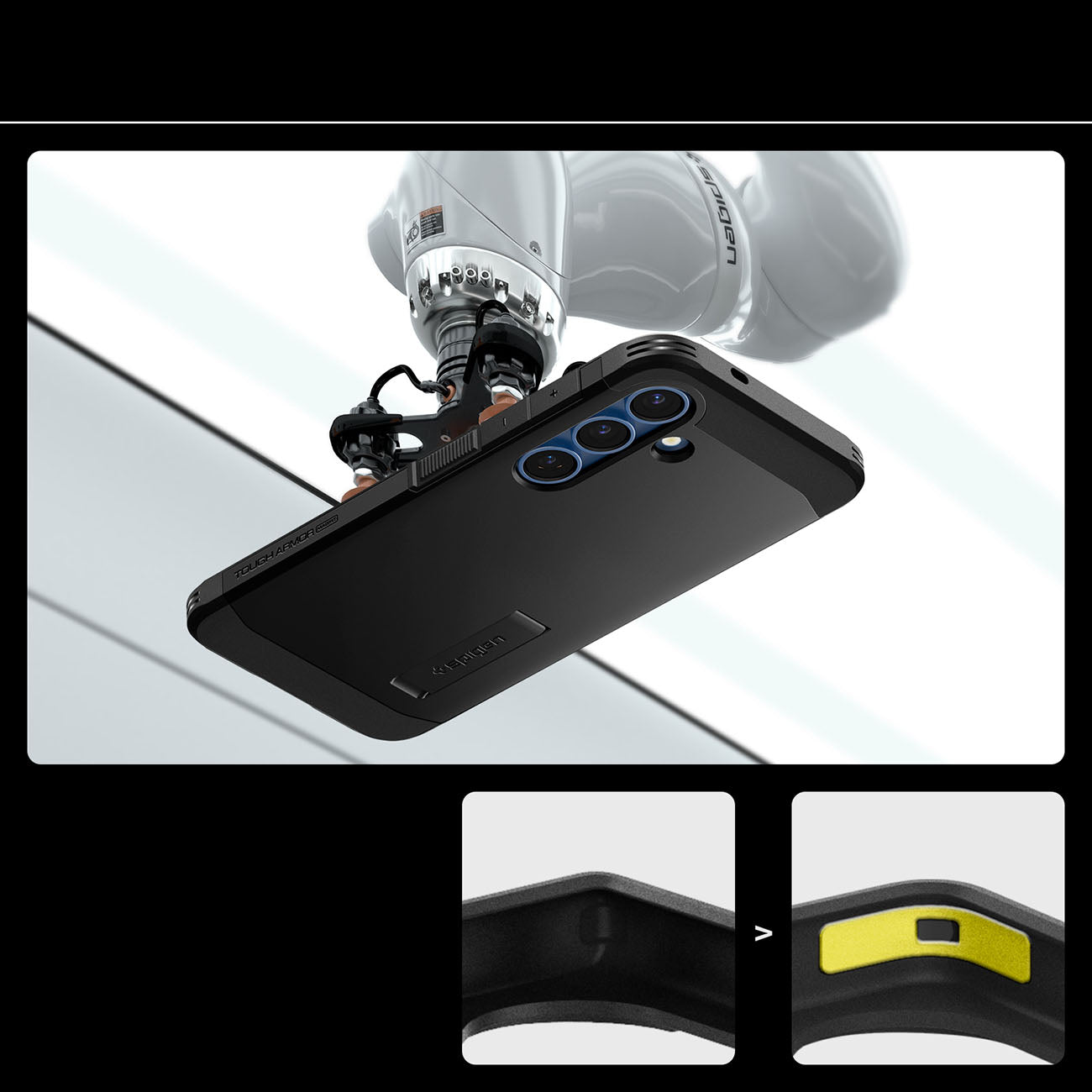 Case for Samsung Galaxy S25 with Tough Armor MagSafe stand - black - Carlat