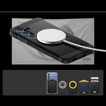 Case for Samsung Galaxy S25 with Tough Armor MagSafe stand - black - Carlat