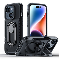 Case for iPhone 14 armored case with stand ring holder black - Carlat