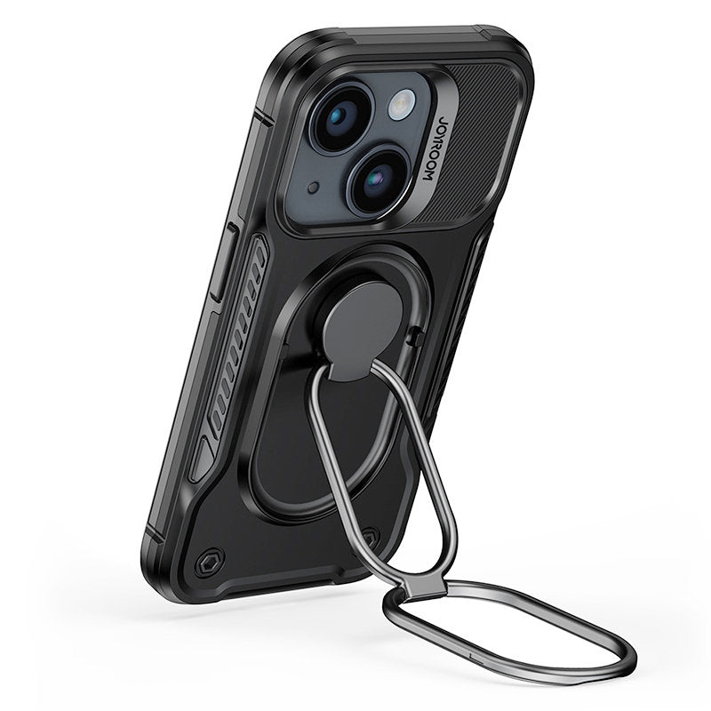 Case for iPhone 14 armored case with stand ring holder black - Carlat