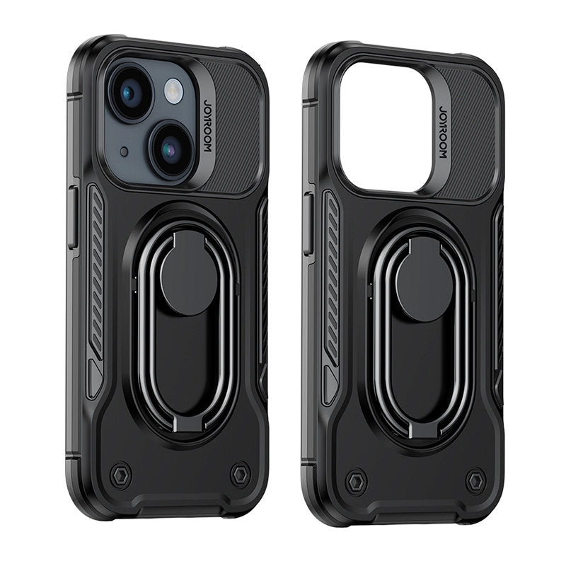 Case for iPhone 14 armored case with stand ring holder black - Carlat