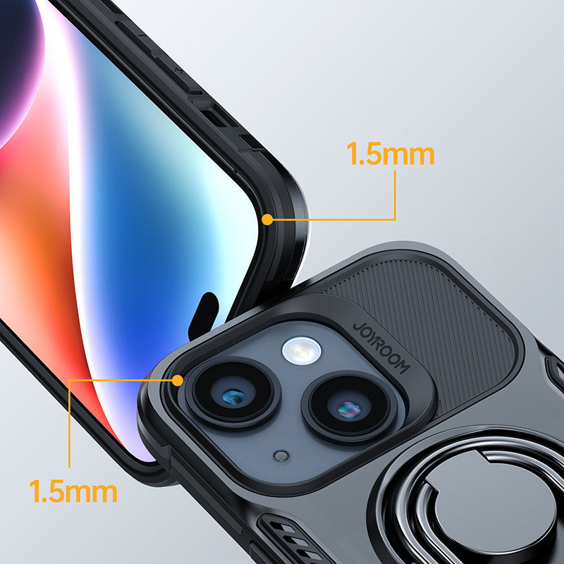 Case for iPhone 14 armored case with stand ring holder black - Carlat
