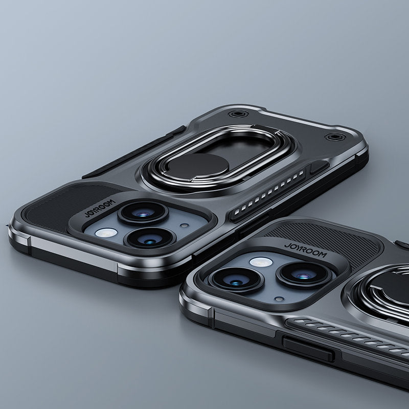 Case for iPhone 14 armored case with stand ring holder black - Carlat