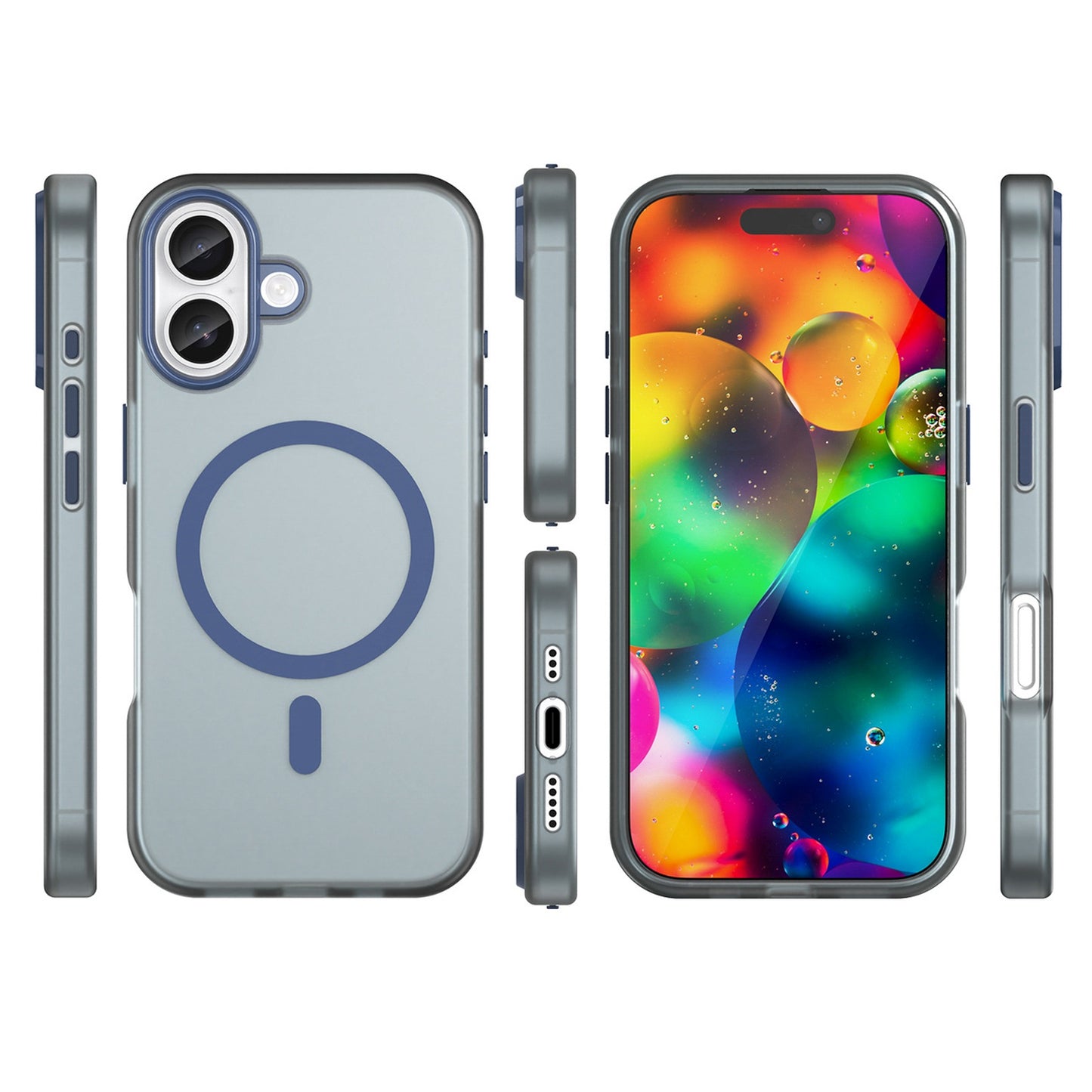Case for iPhone 17 Magnetic Abrasive MagSafe - matte blue - Carlat