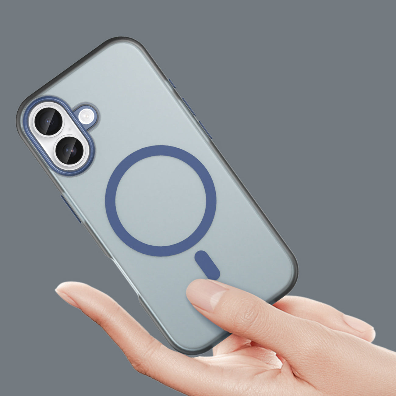 Case for iPhone 17 Magnetic Abrasive MagSafe - matte blue - Carlat