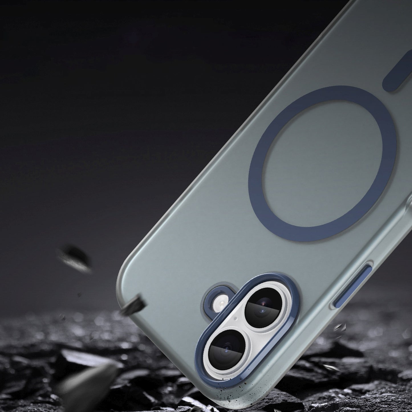Case for iPhone 17 Magnetic Abrasive MagSafe - matte blue - Carlat
