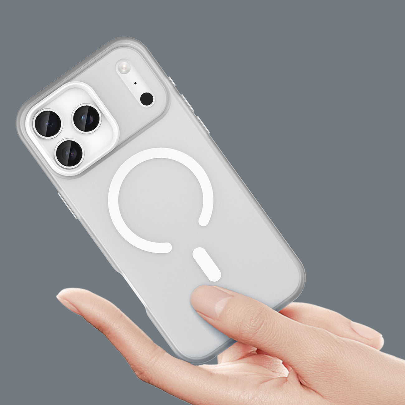 Case for iPhone 17 Pro Magnetic Abrasive MagSafe - matte white - Carlat