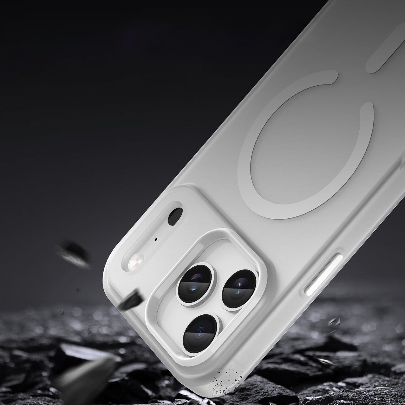 Case for iPhone 17 Pro Magnetic Abrasive MagSafe - matte white - Carlat