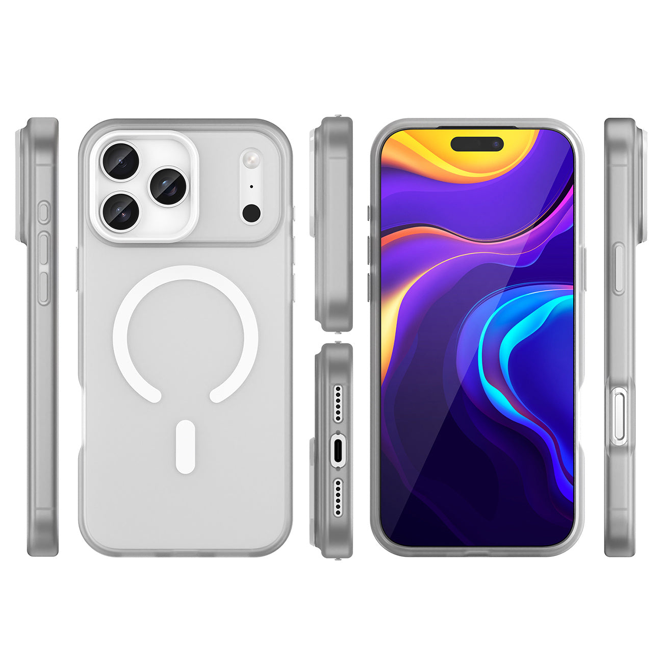 Case for iPhone 17 Pro Max Magnetic Abrasive MagSafe - matte white - Carlat