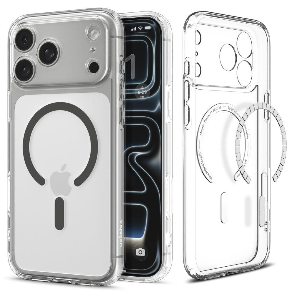 Case for iPhone 17 Pro Max Ultra Hybrid MagSafe - transparent and gray - Carlat