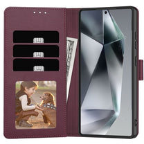 Case with flap for Samsung Galaxy A57 5G Wallet - burgundy - Carlat