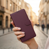 Case with flap for Samsung Galaxy A57 5G Wallet - burgundy - Carlat