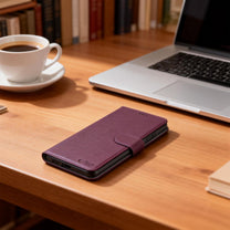Case with flap for Samsung Galaxy A57 5G Wallet - burgundy - Carlat